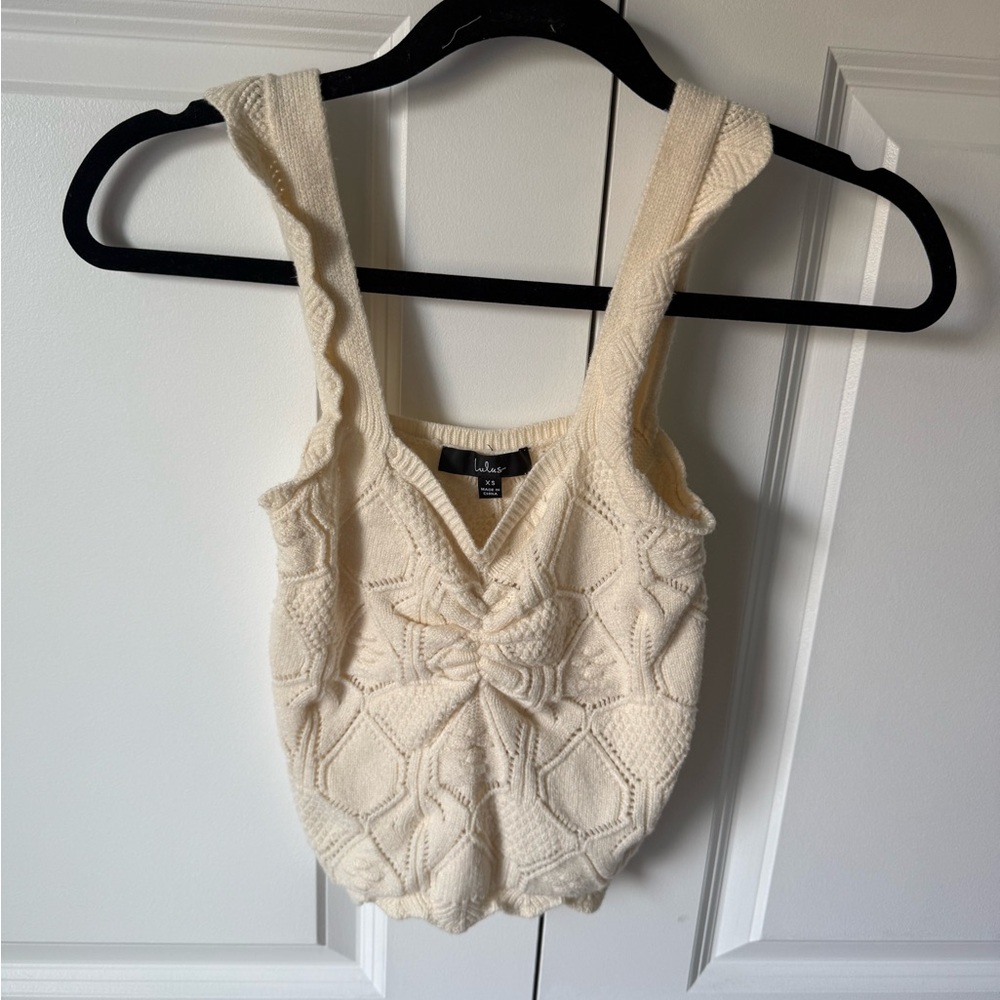 Lulu's Cream Textured Knit Tank Top - Picture 3 of 4